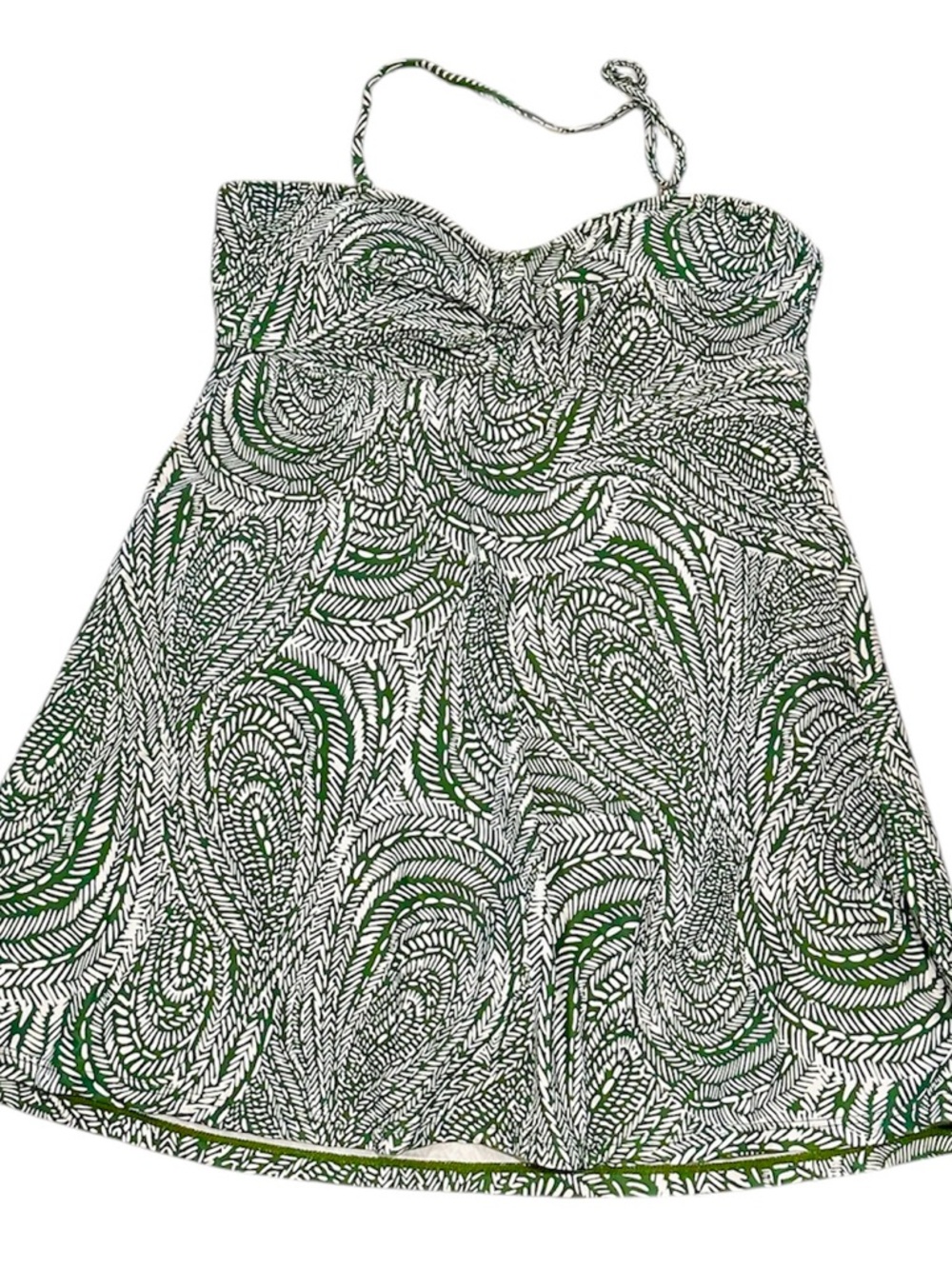 Green & White Paisley One Piece Swimsuit - Size: Medium